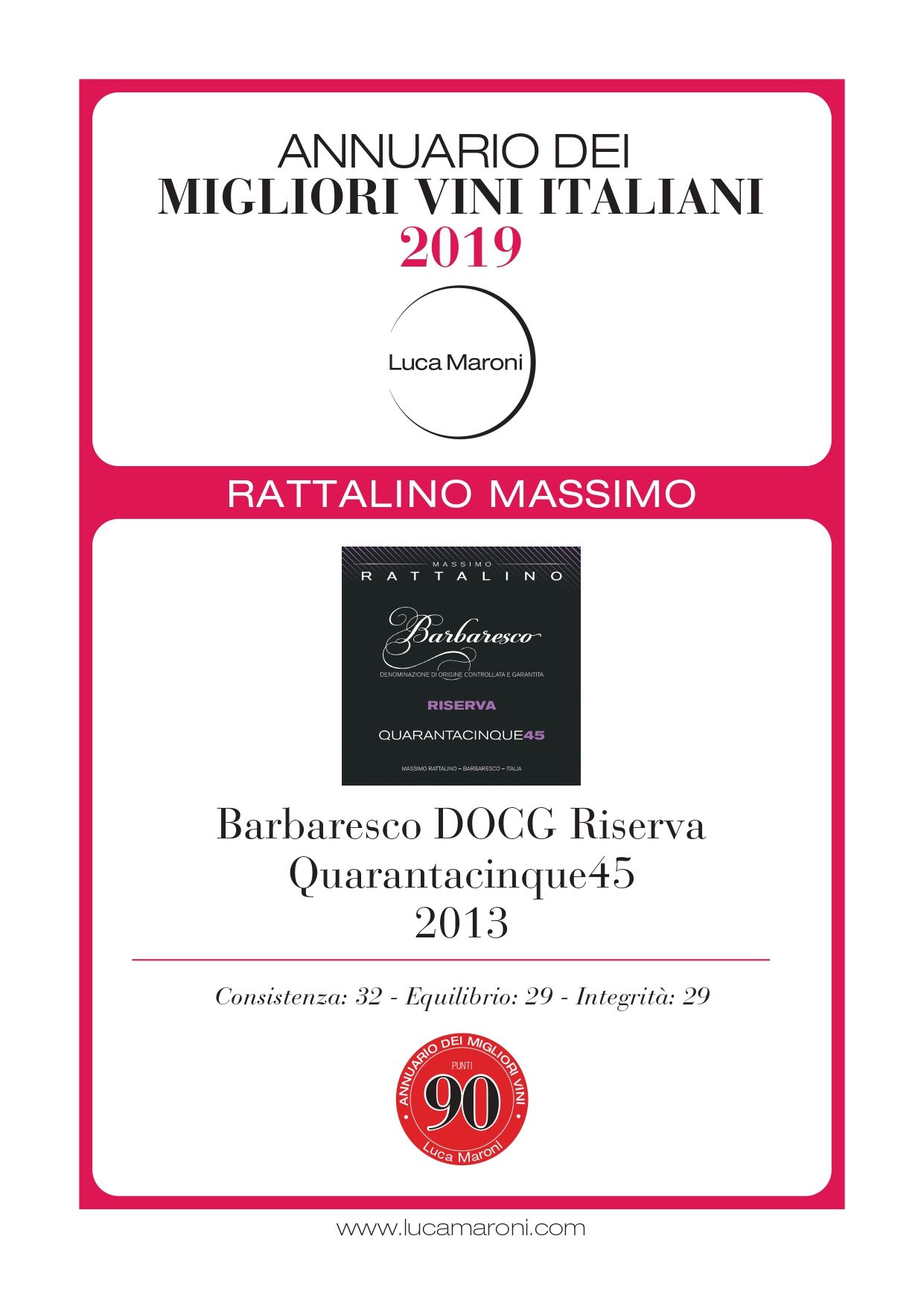 Luca Maroni Barbaresco riserva 90 punti